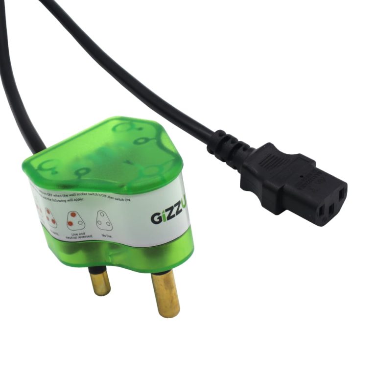 Gizzu Surge Protector 10A Kettle Plug Cable 1.5M Black