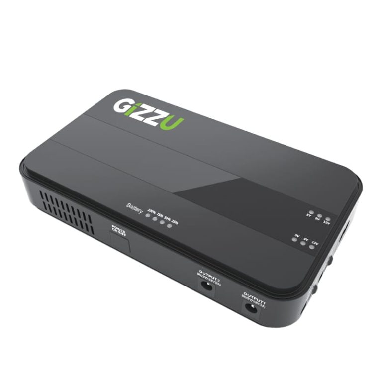 GIZZU 36W 32Wh 8800mAh Mini Dual DC UPS Lithium - Black Black