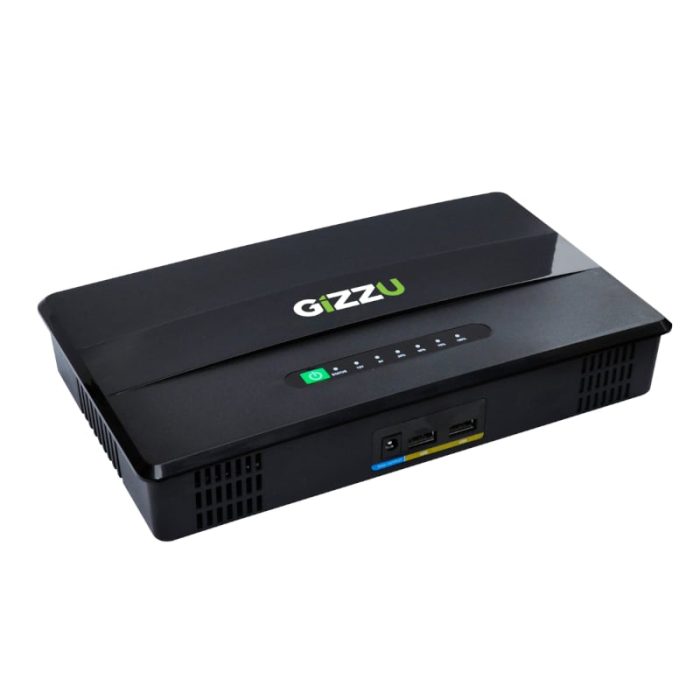 GIZZU 60W 65Wh 17600mAh Mini POE DC UPS Lithium - Black Black