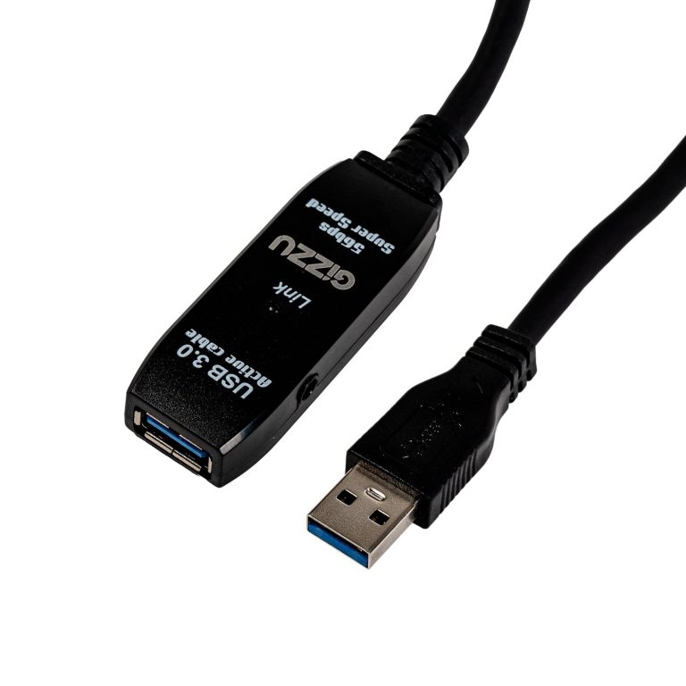 Gizzu USB 3.0 Active Extension Cable 5m - Black Black