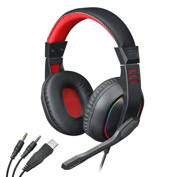 Redragon Over-Ear ARES Aux RGB Gaming Headset - Black Black