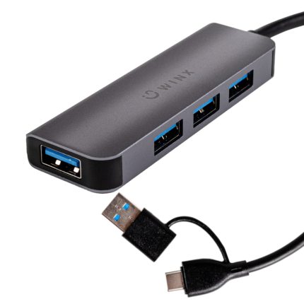 WINX CONNECT Simple USB/Type-C Hub Black