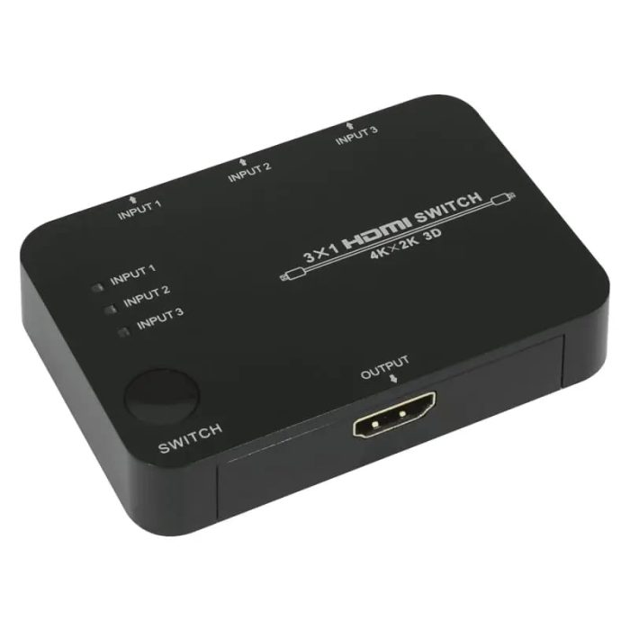 HDCVT SWITCH HDMI 2.0 3-1 Black