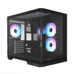 Raidmax I630 ATX | Micro-ATX | ITX ARGB Mid-Tower Dual Chamber Curved Glass Gaming Chassis - Black Black