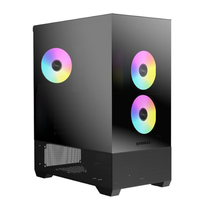 Raidmax I801 AIR CHROME E-ATX |ATX | Micro-ATX | Mini-ITX ARGB Mid-Tower Gaming Chassis - Black Black
