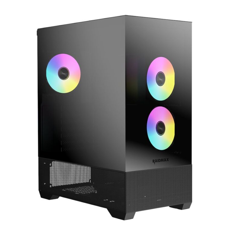 Raidmax I801 AIR CHROME E-ATX |ATX | Micro-ATX | Mini-ITX ARGB Mid-Tower Gaming Chassis - Black Black
