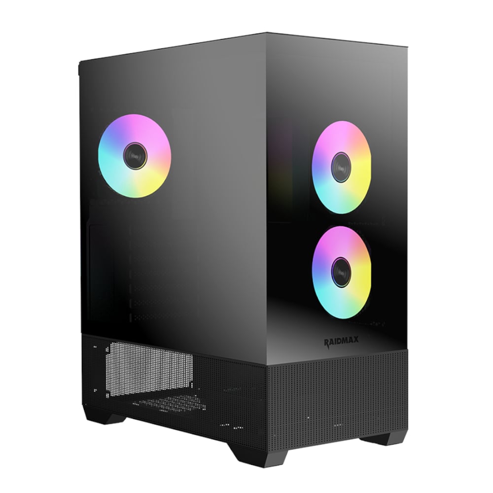 Raidmax I801 AIR CHROME E-ATX |ATX | Micro-ATX | Mini-ITX ARGB Mid-Tower Gaming Chassis - Black Black