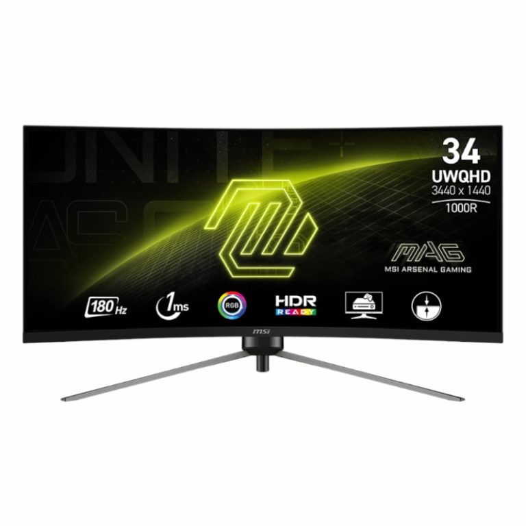 MSI MAG345CQR 34" Curved Gaming Monitor 3440x1440 (UWQHD) VA 1ms 180Hz -