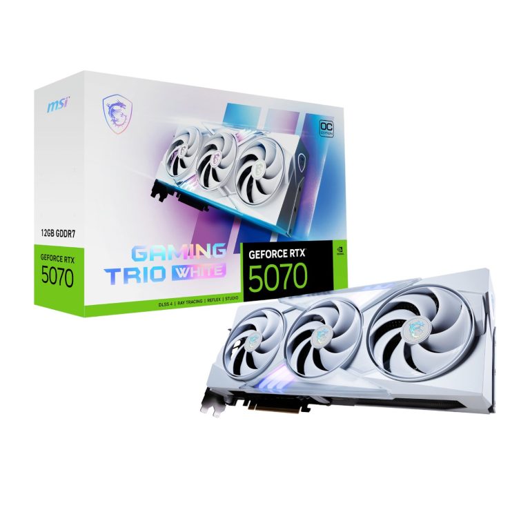 MSI GeForce RTX 5070 GAMING TRIO OC 12GB Graphics Card – White White