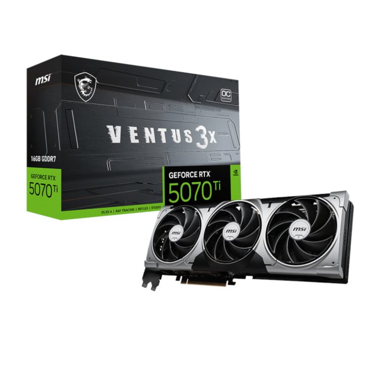 MSI GeForce RTX 5070 Ti 16G VENTUS 3X OC Graphics Card Silver