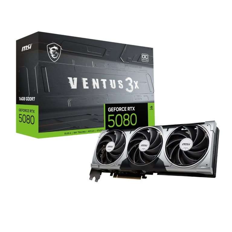 MSI GeForce RTX 5080 VENTUS 3X OC 16G Graphics Card Silver
