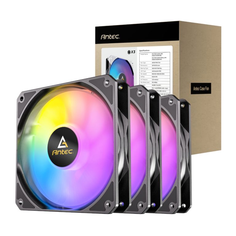 Antec P12 ARGB 120 PWM Case Fan 3 Pack - Black Black