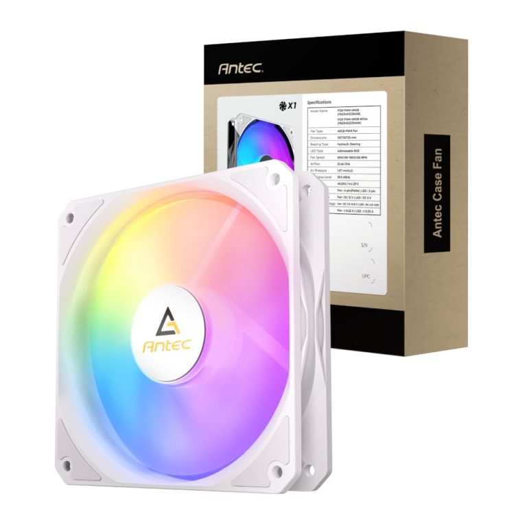 Antec P12 PWM 120mm ARGB Reverse Case Fan - White White