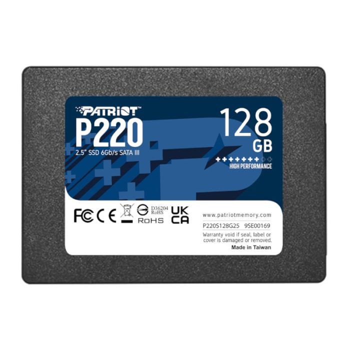 Patriot P220 128GB 2.5" SSD Black