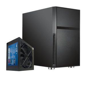 PCBuilder Black Box Micro-ATX Chassis + 300W PSU Black
