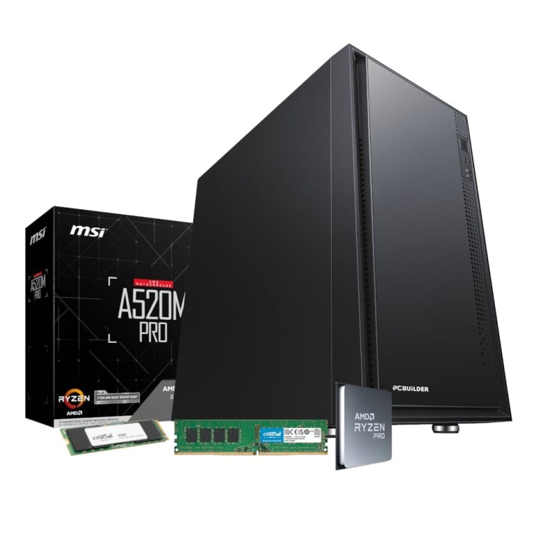 PCBuilder AMD Ryzen 5 PRO 4650G HOME MASTER Windows 11 Desktop PC Black