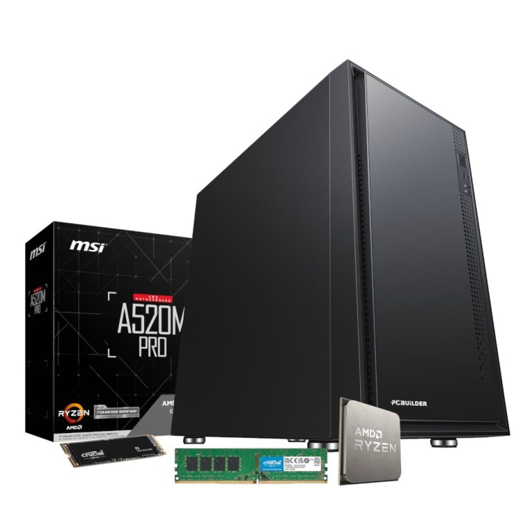 PCBuilder AMD Ryzen 7 5700G HOME MASTER Windows 11 Desktop PC Black
