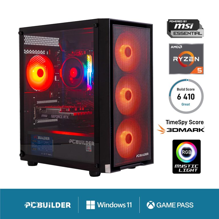 PCBuilder Ryzen 5 5500 SCOUT Windows 11 Gaming PC -