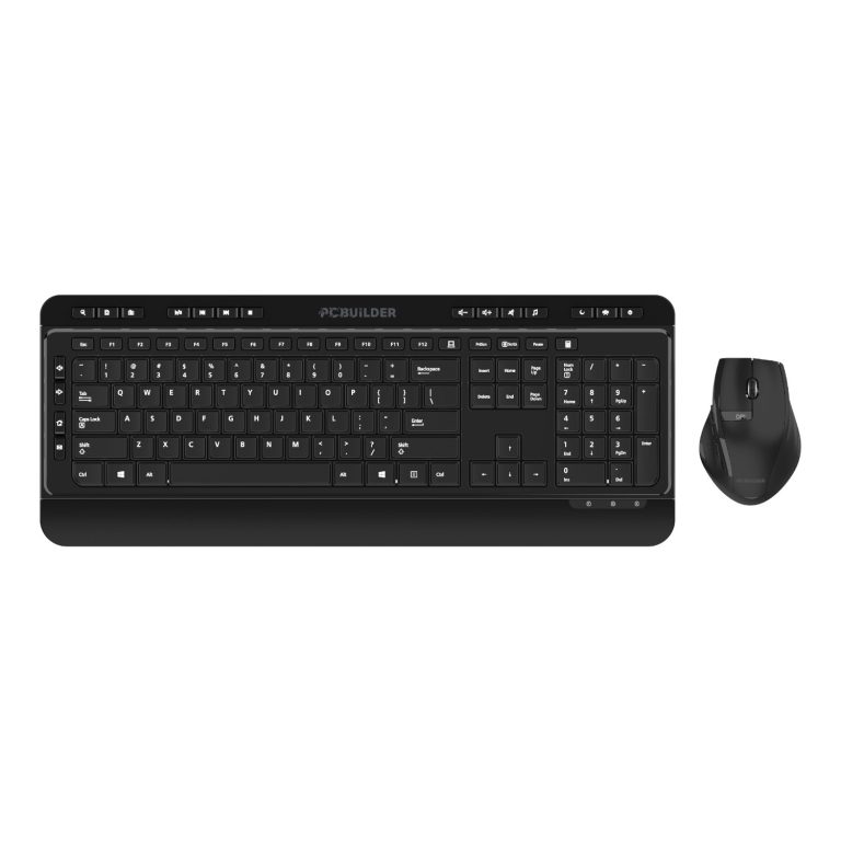 PCBuilder ALPHA Silent Wireless Keyboard and Mouse Combo Black