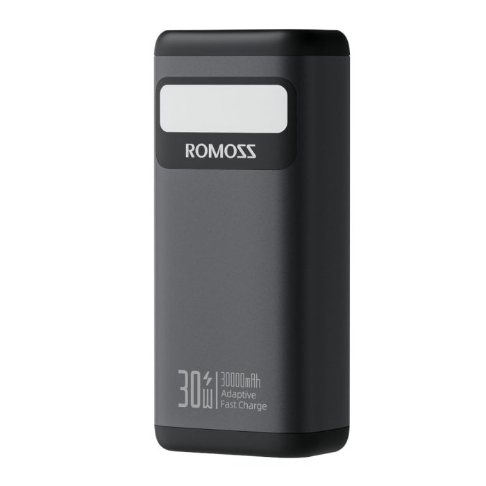 Romoss PMT30 30000mAh 30W Fast Charge Power Bank – Black Black