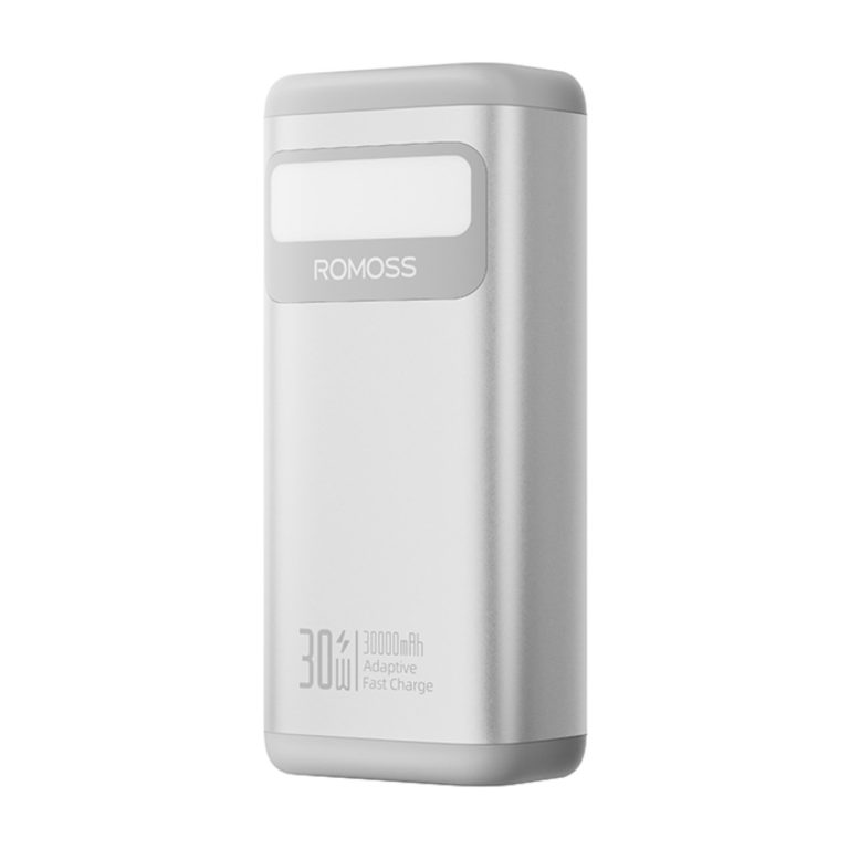 Romoss PMT30 30000mAh 30W Fast Charge Power Bank – Silver Silver