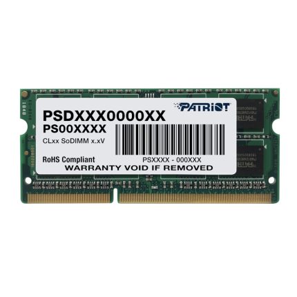 Patriot Signature Line 4GB 1600MHz DDR3 Dual Rank SODIMM Notebook Memory -