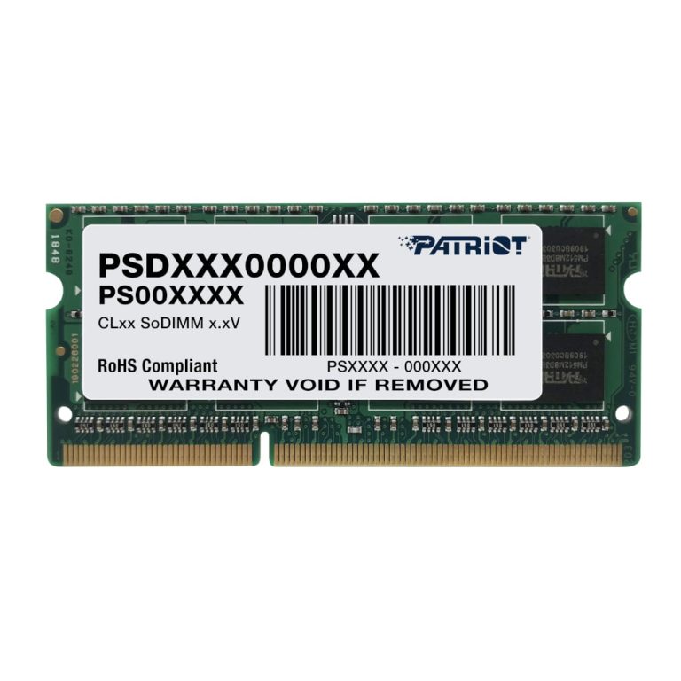 Patriot Signature Line 4GB 1600MHz DDR3 Dual Rank SODIMM Notebook Memory -