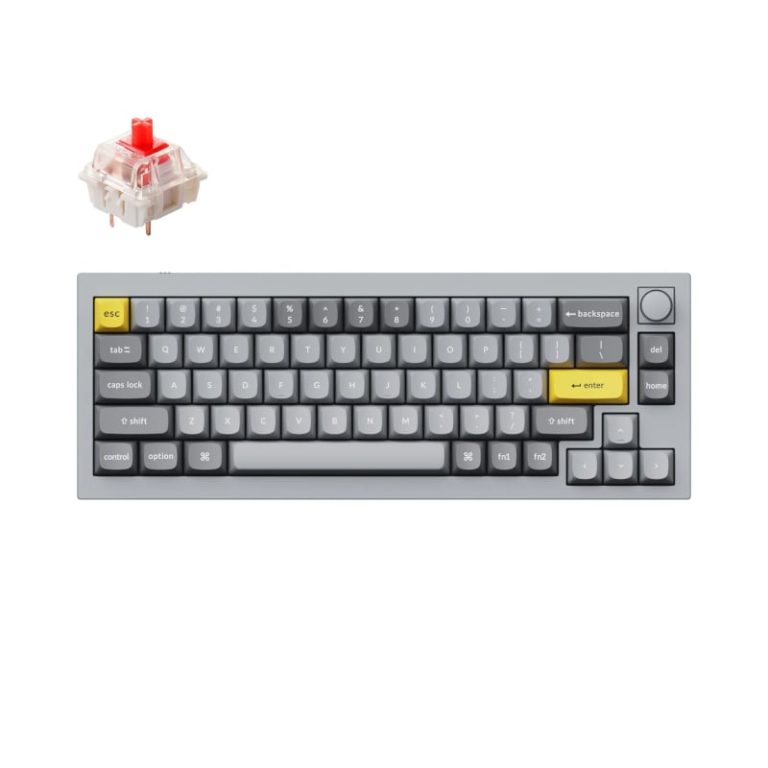 Keychron Q2 65% Red G Pro Switches Aluminium RGB Wired Keyboard - Grey Grey