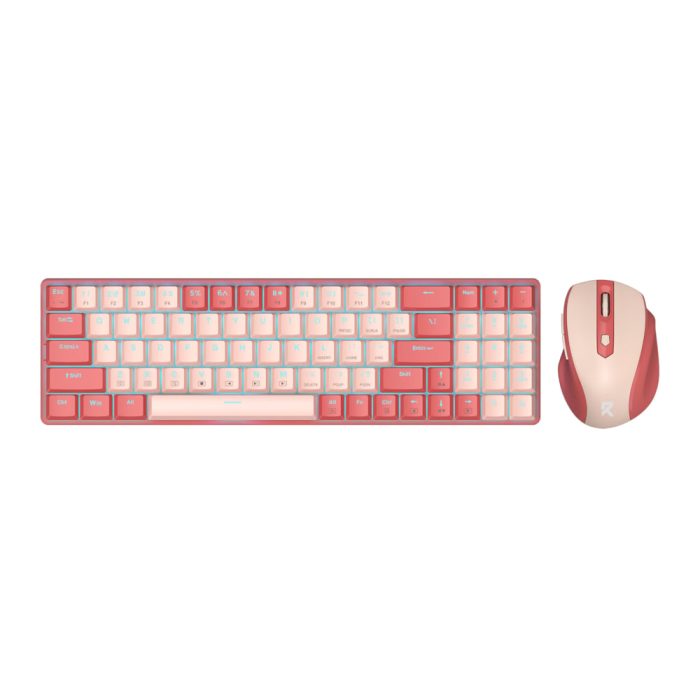 Redragon BS8772 Wireless Keyboard and Mouse Combo - Red/Pink Red/Pink