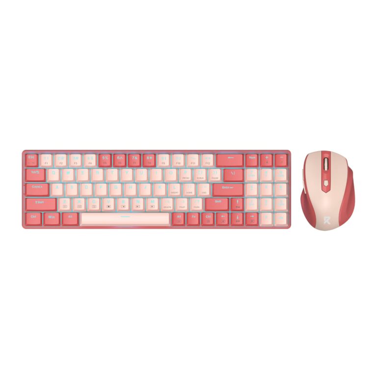 Redragon BS8772 Wireless Keyboard and Mouse Combo - Red/Pink Red/Pink
