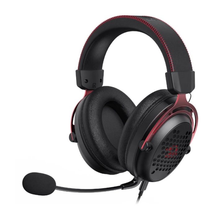REDRAGON Over-Ear DIOMEDES Honeycomb 3.5mm AUX Gaming Headset - Black Black