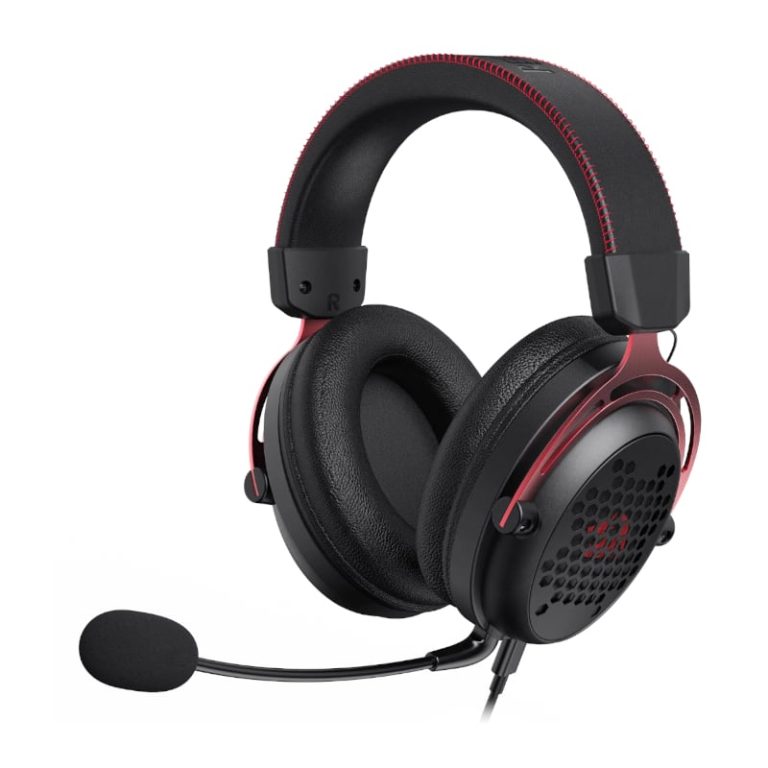 REDRAGON Over-Ear DIOMEDES Honeycomb 3.5mm AUX Gaming Headset - Black Black
