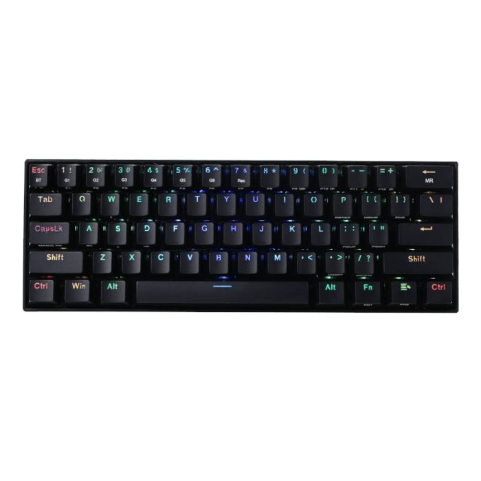 REDRAGON DRACONIC PRO Mechanical 61 Key|Bluetooth 5.0|RGB 9 Colour Modes|Rechargable Battery|Type-C Charging Cable Gaming Keyboard - Black Black