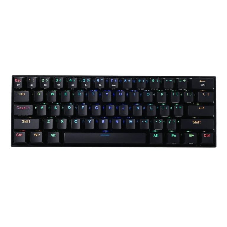 REDRAGON DRACONIC PRO Mechanical 61 Key|Bluetooth 5.0|RGB 9 Colour Modes|Rechargable Battery|Type-C Charging Cable Gaming Keyboard - Black Black