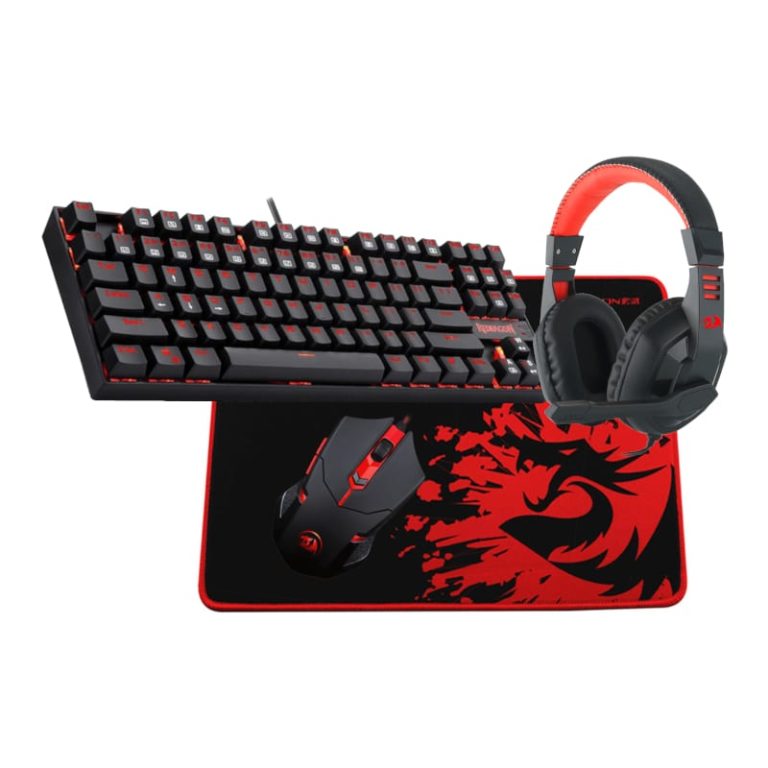 REDRAGON 4IN1 Mechanical Gaming Combo Mouse|Mouse Pad|Headset|Mechanical Keyboard Black