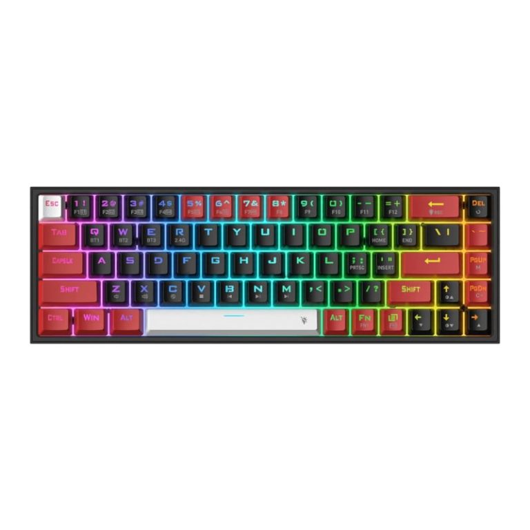 REDRAGON Castor Pro 68Key Wireless Red|Black|White KeyCap Bluetooth RGB Red Switch - Black|Red Black