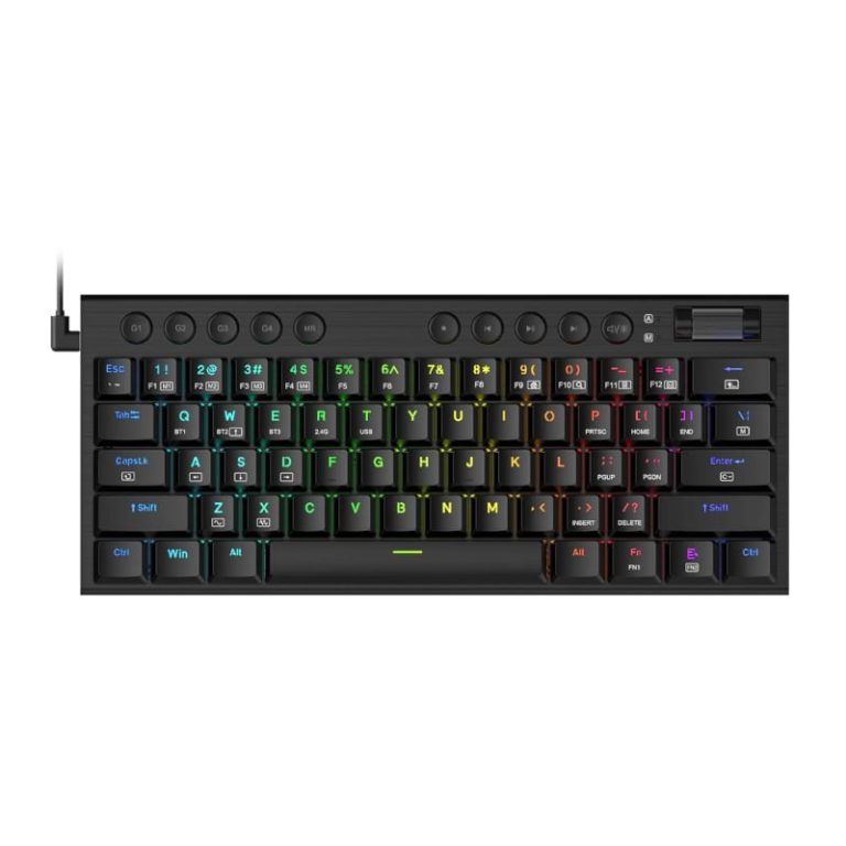 REDRAGON Horus Mini 61Key Red Switch RGB Low Profile Gaming Mechanical Keyboard - Black Black