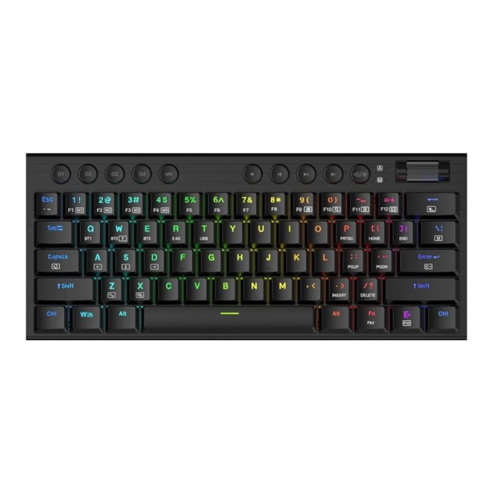 REDRAGON Horus Mini Pro 61Key Wireless Bluetooth Red Switch RGB Low Profile Gaming Mechanical Keyboard - Black Black