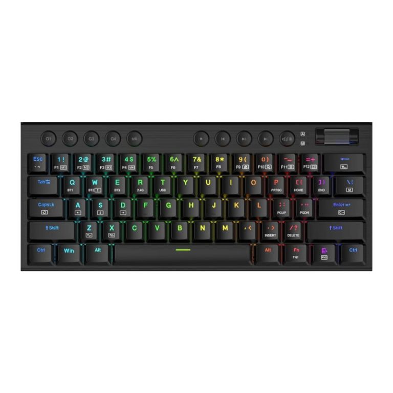 REDRAGON Horus Mini Pro 61Key Wireless Bluetooth Red Switch RGB Low Profile Gaming Mechanical Keyboard - Black Black