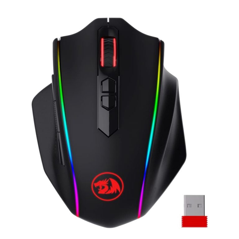 REDRAGON VAMPIRE ELITE Wireless 16000DPI|8 Button|Ergonomic Design|P3335 Optical Sensor|Type-C Cable|RGB Backlit Gaming Mouse - Black Black