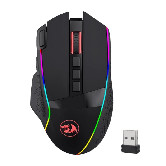 REDRAGON Enlightment 19000DPI RGB Wireless Gaming Mouse - Black Black