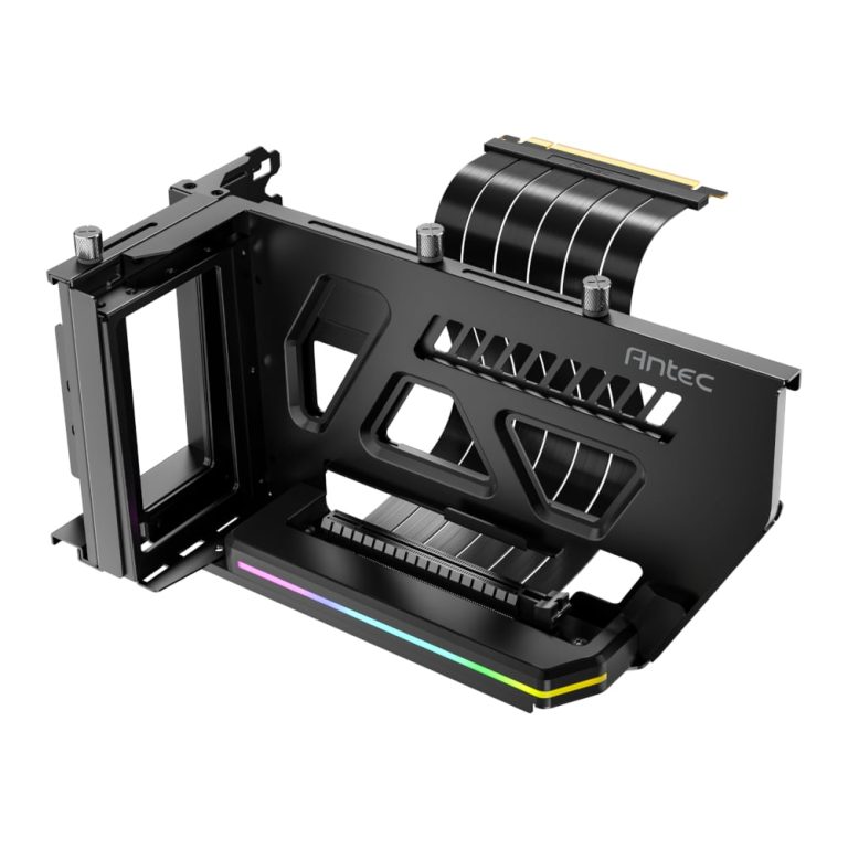 Antec SHIFT ARGB Vertical GPU Bracket with PCIe 4.0 Riser Cable - Black Black