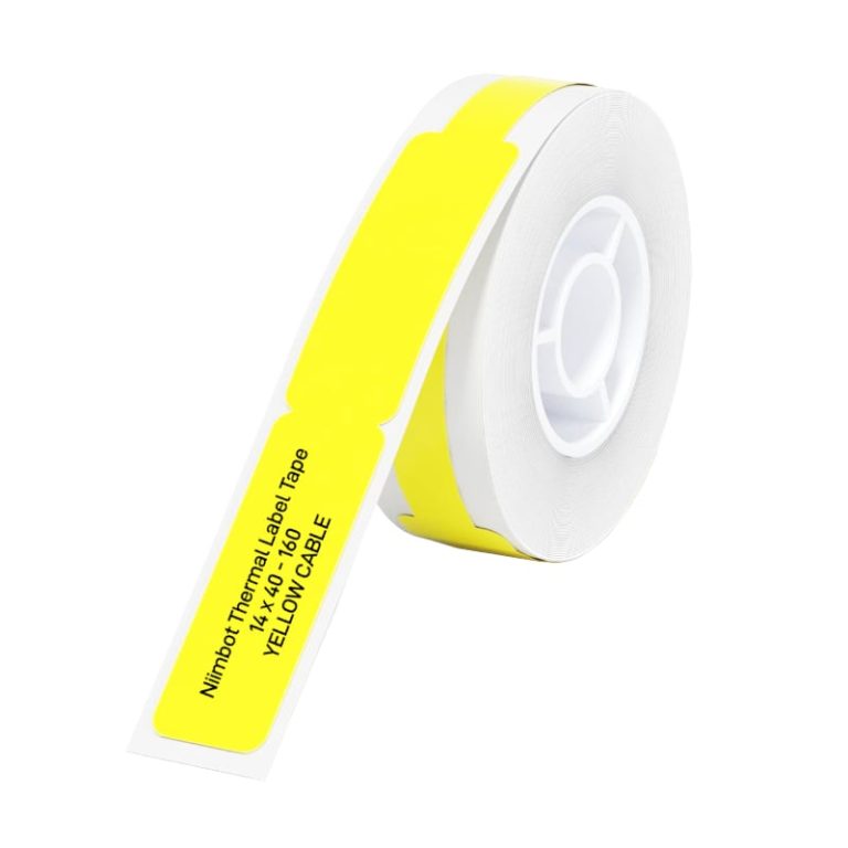 NIIMBOT D11/D110/D101/H1S Thermal Label 12.5x74mm - 65 Labels Per Roll - Yellow for Cable Yellow