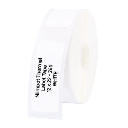 NIIMBOT D11/D110/D101/H1S Thermal Label 12x22mm - 260 Labels Per Roll - White White