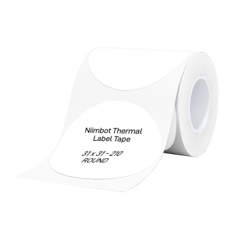 NIIMBOT B1/B21/B3S Thermal Label 31x31mm - 210 Labels Per Roll - White Round White