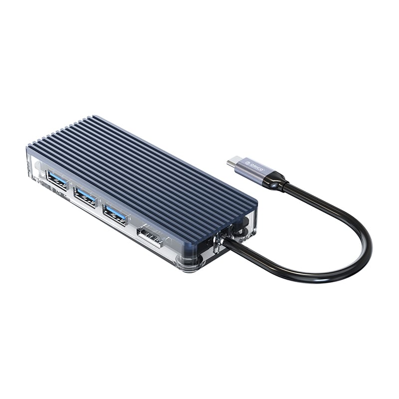 ORICO 6 Port Type-C Transparent Hub - Grey Grey