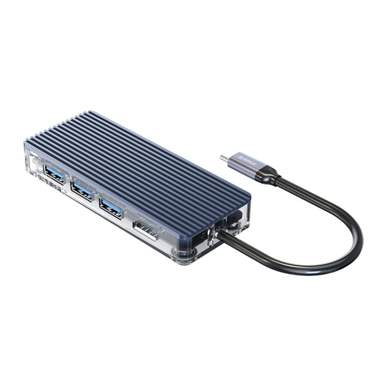 ORICO 8 Port Type-C Transparent Hub - Grey Grey