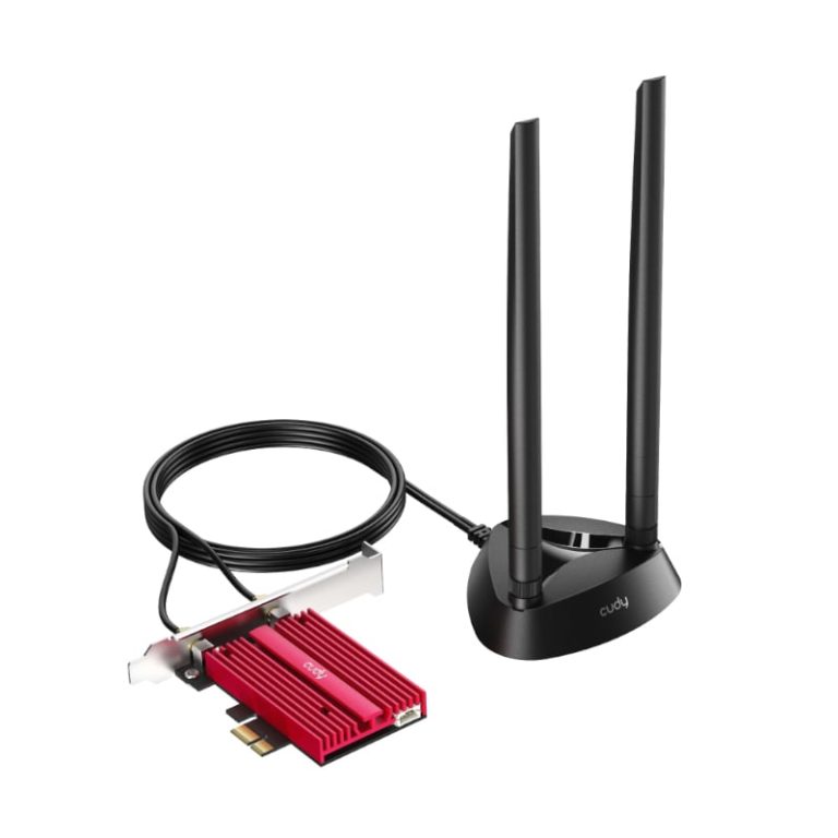 Cudy 3000Mbps WiFi 6 + BT 5.0 PCI-E Adapter Red