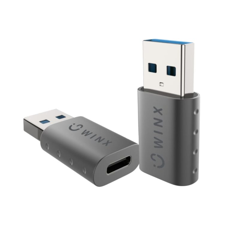 WINX LINK Simple USB to Type-C Adapter Dual Pack Black/Grey