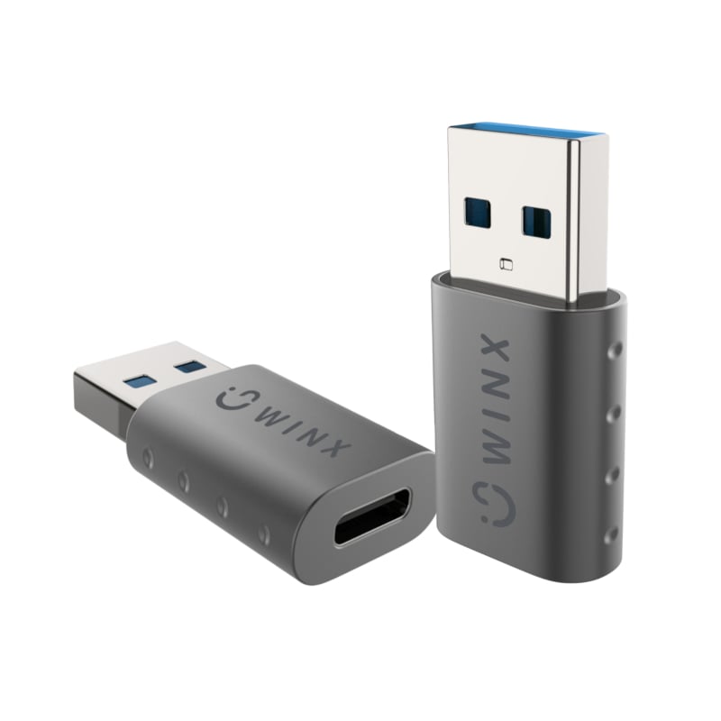 WINX LINK Simple USB to Type-C Adapter Dual Pack Black/Grey